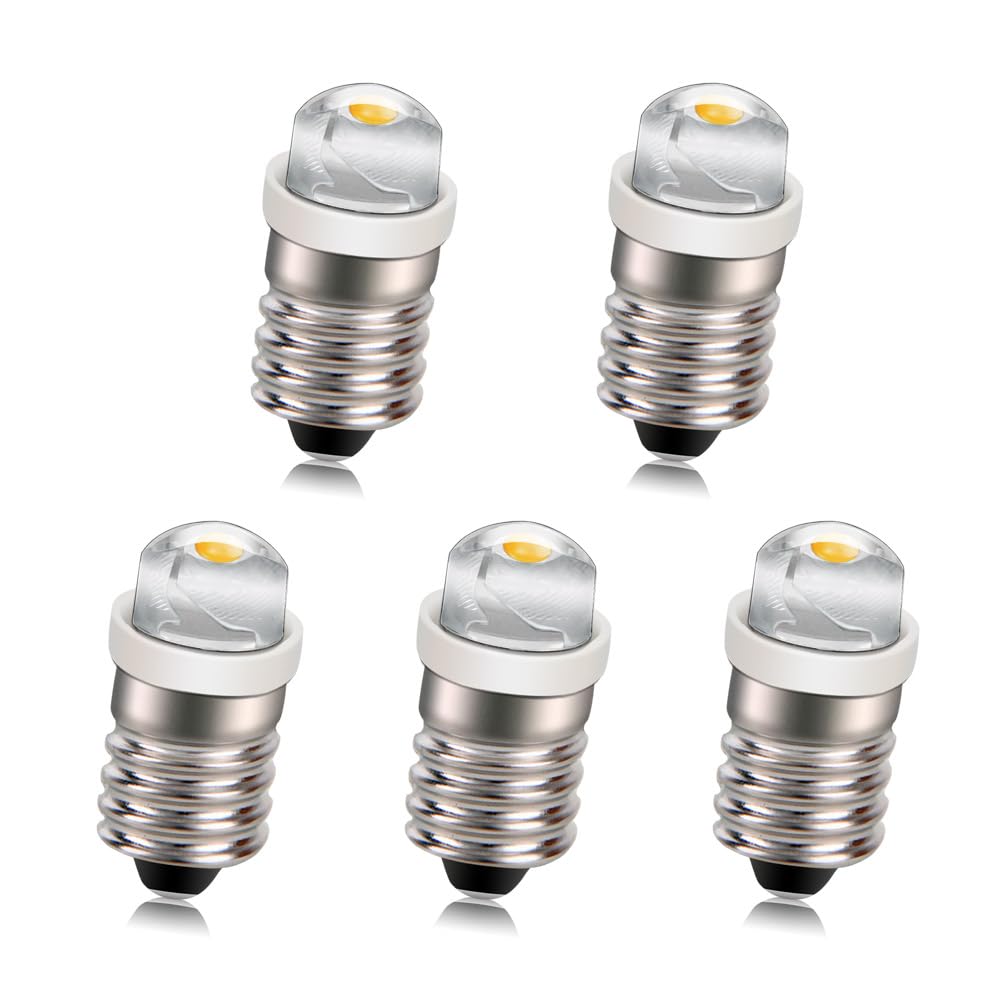 Ruiandsion E10 LED Indicator Light Bulbs Warm White AC 220V Screw Base Energy Saving E10 Base 0.5W LED Upgrade Bulbs for Bedroom Dining Room Light
