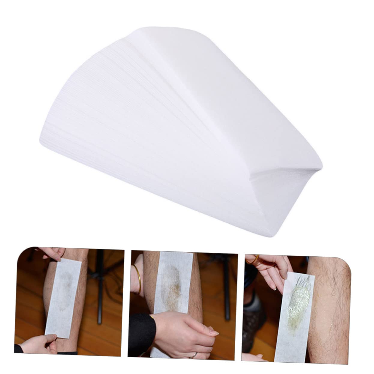 TOVINANNA 200pcs Non Woven Beeswax Hair Removal Papers Strips Facial Body Waxing Strips for Safe Hair Removal