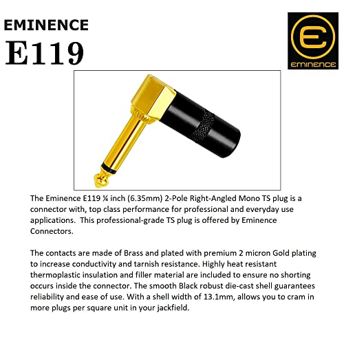 Audioblast - 2 Units - 2 Foot - Hq-1 - Ultra Flexible - Dual Shielded (100%) - Guitar Instrument Effects Pedal Patch Cable W/Eminence Straight & Angled Gold ¼ Inch (6.35Mm) Ts Plugs & Double Boots #TOP6