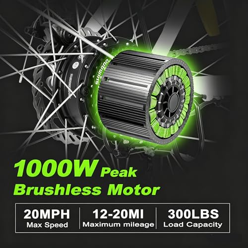 Image of ZNH Electric Bike for Adults, Peak 1000W Ebike 20 Mph & 80 Miles