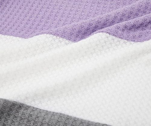 Image of Girls Waffle Colorblock Tie Top Long Sleeve Casua T Shirt Knit Tunic