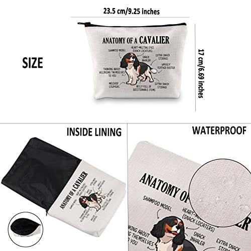 PYOUL Cavalier King Charles Spaniel Lover Gift Anatomy of A Cavalier Makeup Bag Cavalier King Charles Spaniel Owner Cosmetics Bag Dog Mom Gift (Cavalier 2.0 Bag) - Image 3
