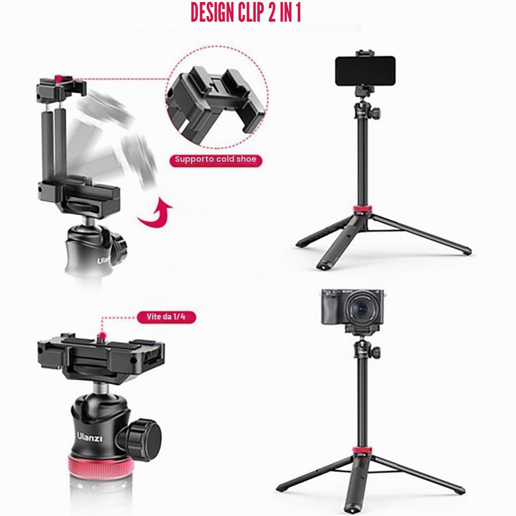 ULANZI MT-44 Treppiede con asta per selfie per telefono cellulare e fotocamera 109 cm ULANZI MT-44 Treppiede con asta per selfie per telefono cellulare e fotocamera 109 cm