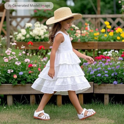 Image of Felix & Flora Toddler Girls Sandals Flower Girl Shoes Soft Rubber Princess Flat Shoes