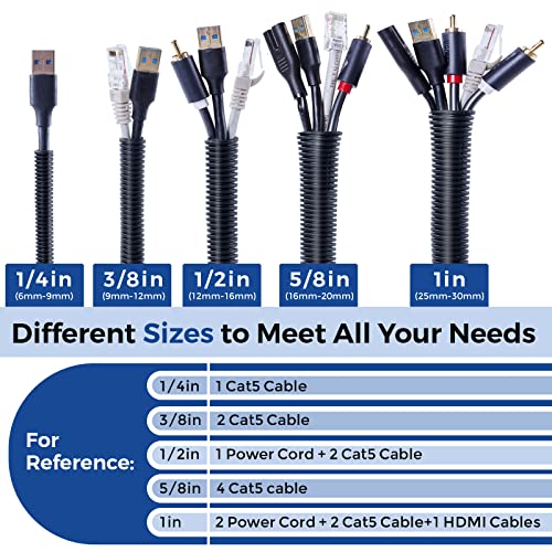 Wire Loom 5/8 inch 10ft, YCLYC Split Loom Cable Management, Outdoor Cord Protector, Flexible Wire Conduit Automotive, Wire Protector Tubing, Black by YCLYC - Image 4