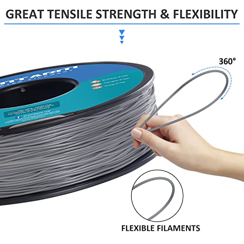 Image of GIANTARM TPU Filament 1.75mm Flexible Soft 3D Printer Consumables Grey,95A 1kg Spool (2.2 lbs.), Dimensional Accuracy + /- 0.05 mm