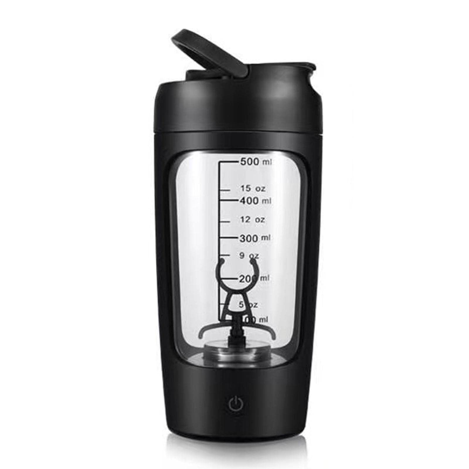 Electric Shaker Bottle di Proteine Bicchiere in Vetro Resistente Pp Alimentare Termica Pulizia Automatica USB Ricaricabile, Nero