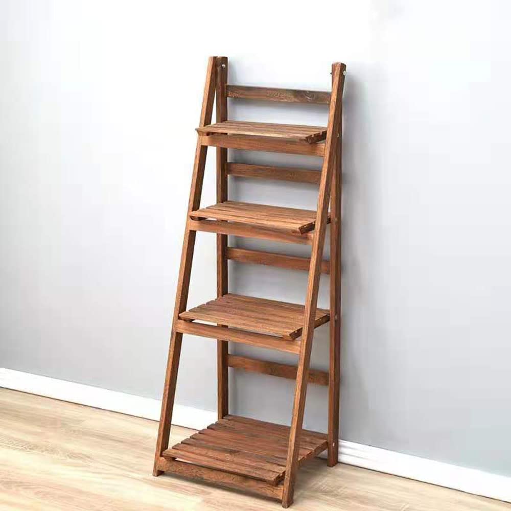 Buy LINGWEI Wooden Foldable Ladder Shelf,Plant Stand,Indoor Flower Pot Stand,Folding A Framde