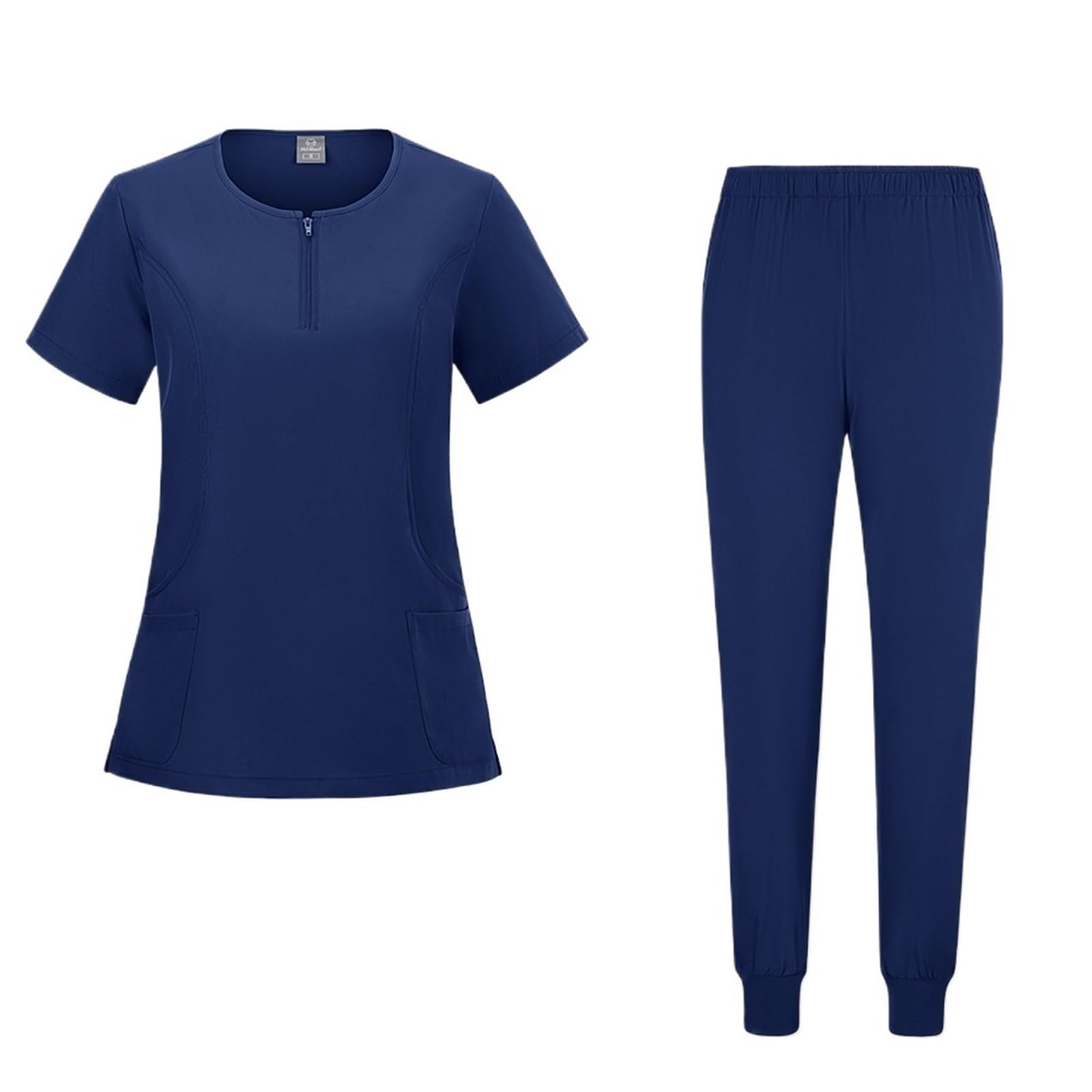 AHUFGN Nurse Scrubs Women Hospital Dental Clinic Doctor Nurse Sets Uniforms Medical Surgeon Costume Pediatric Nursing Clothes Work Suit(Blue,M)