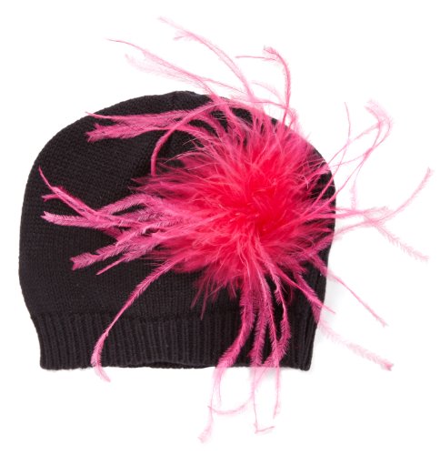Mud Pie Baby Girls' Zebra Knit Hat, Black/Pink, 12 18 Months