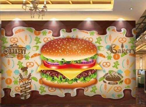 Papier peint graffiti 3D pour moderniser un mur de fast-food - 4
