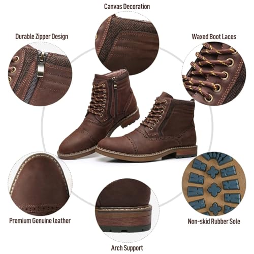 Image of Arkbird Mens Chelsea Boots, Stylish and Comfort Leather Chukka Ankle Boots with Zipper