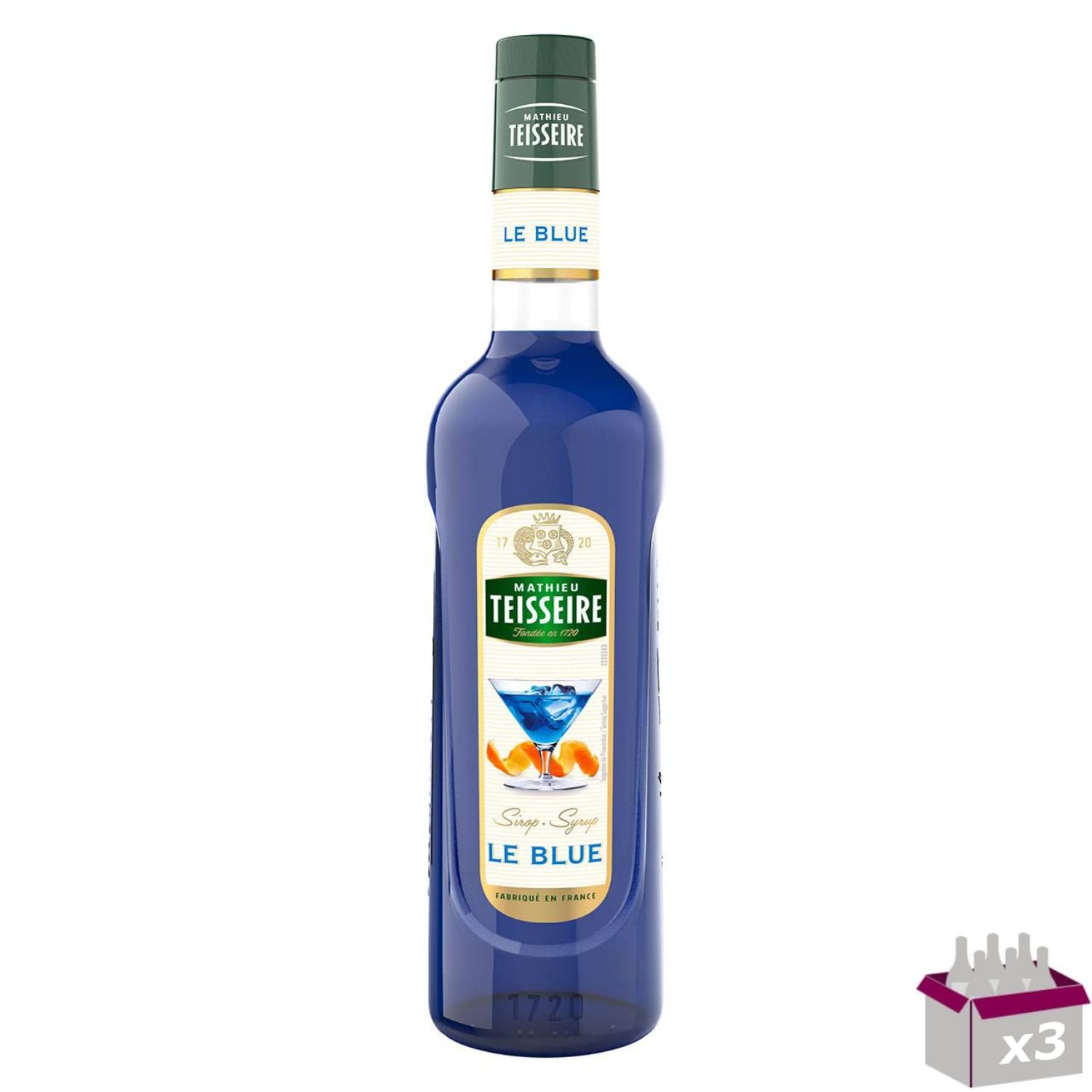 Lot de 3 - TEISSEIRE - Sirop Le Blue - 70cL