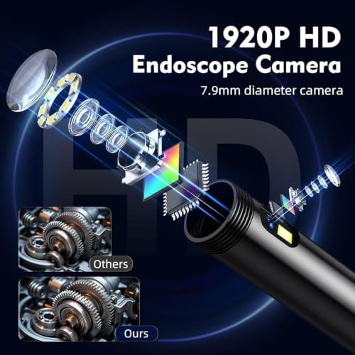 Image of SECURINNOV 2MP HD 2M Endoscope Camera Waterproof IP67 Inspection Snake Camera with 6 Adjustable LEDs | 3-in-1 USB | Type-C | Micro-USB Borescope for Android Smartphones | Laptop & PC (2M Endoscop)
