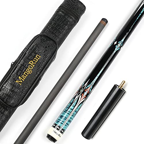 Mangorun Carbon Fiber Pool Cue Stick 12.5Mm Low Deflection Billiard Cue Stick Case Set With Little Extension (Blue) #TOP16