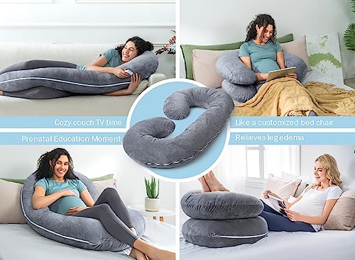 Insen INSEN-200 Pregnancy Pillow,Maternity Body Pillow With Velvet Cover,C Shaped Body Pillow thumb #2