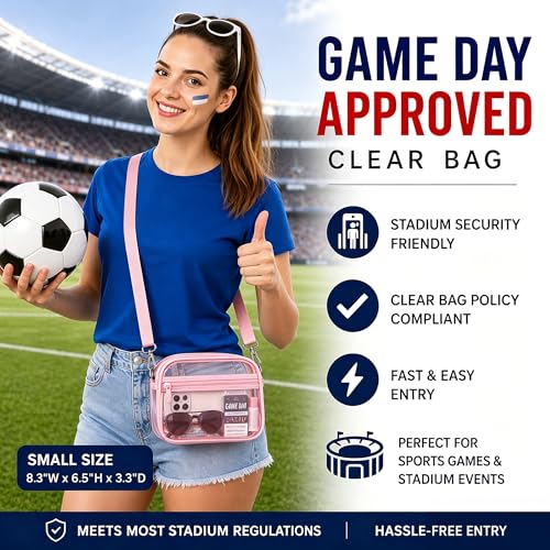 Image of Oraben Clear Bag for Stadium Events Clear Purse Stadium Bag Satchel Handbags for Sports Events Concerts Festivals | Stadium Approved