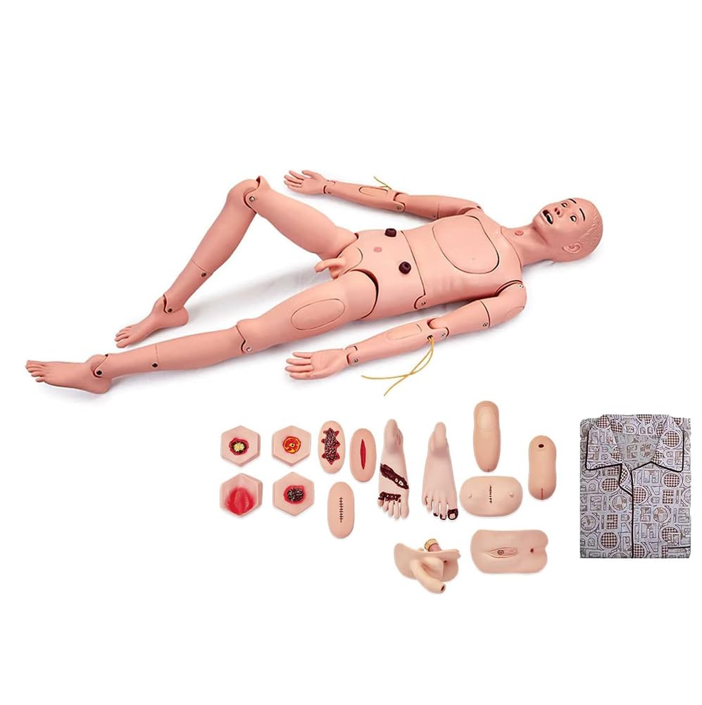 170 cm Mannequin complet du corps pour formation de compétences infirmières, démonstration de soins aux patients pour l'enseignement, l'éducation médicale
