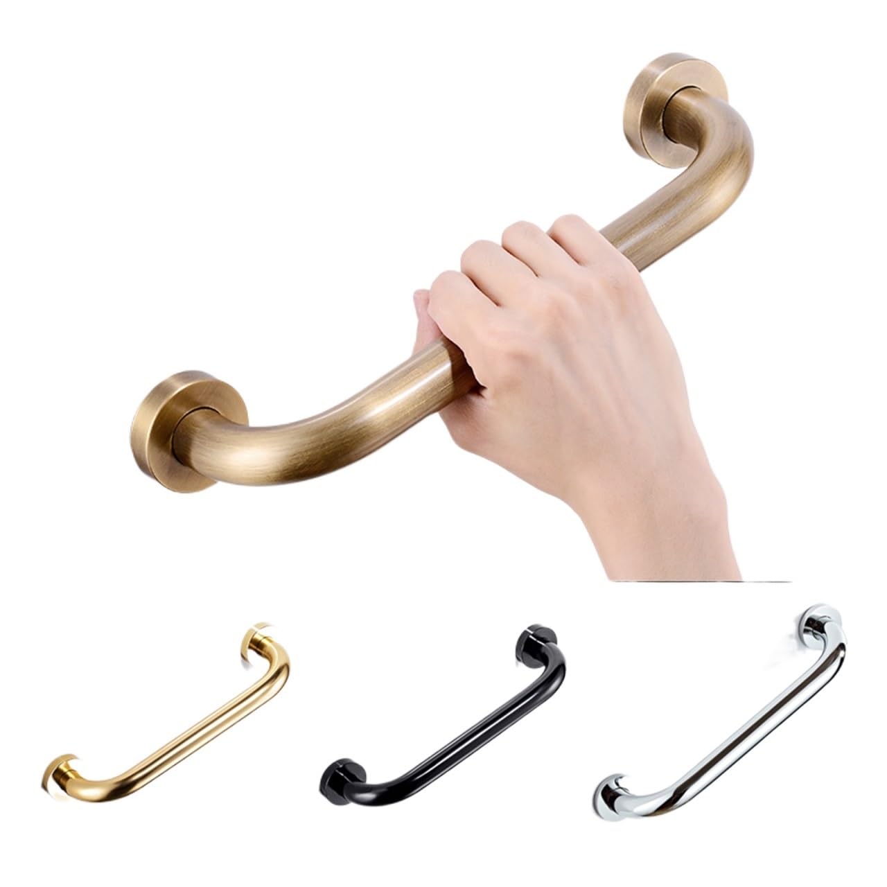 Barra de agarre segura para baño, 30/40/50 cm, latón bronce, barra de agarre para inodoro, barra de agarre para ducha, mango de seguridad EL89 (antiguo-40 cm)