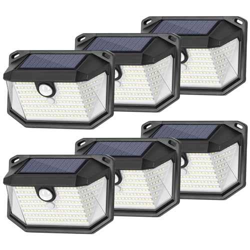 Image of 6-Pack Solar Wall Lights Outdoor with 3 Modes & Reflector, Waterproof Bright 178 LEDs Motion Sensor Security Lights, Solar Powered Flood Lights for Patio Garden Yard Porch Garage Front Door
