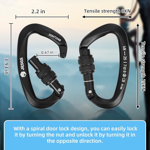 Image of Climbing Carabiner Clips,Locking Carabiner for Camping,Rescue,Hunting