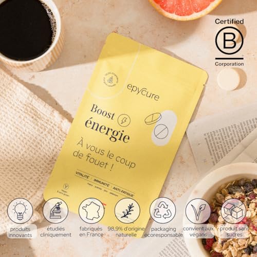 EPYCURE - Boost Énergie - Combat Fatigue & Baisse d'Énergie, Renforce Immunité, Tonus & Vitalité - 98% Naturel - Vitamine C, Zinc, Maca, Sélénium - 1 Mois - Vegan - Fabriqué en France – Image 4
