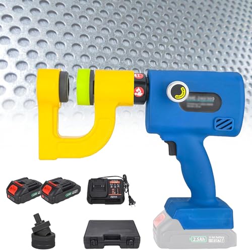Automatic Electric Hydraulic Hole Punch Tool for Iron & Stainless Steel Plates - Battery-Powered with Manual Oil Return, Includes Carrying Case for Easy Transport