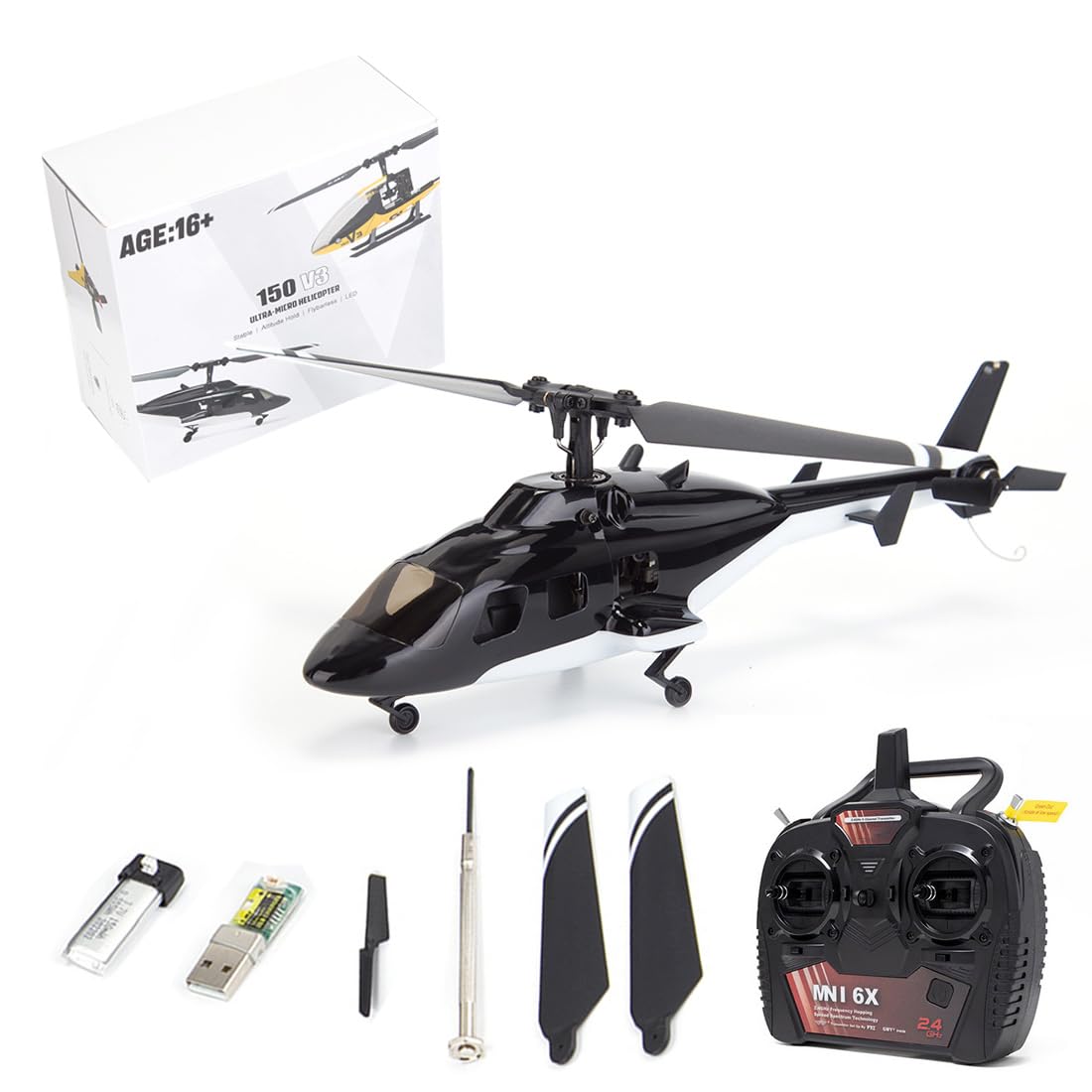 F150BL V3 Airwolf RC helikopter dla dorosłych, 2,4 G, 5 CH, RC Helikopter wojskowy model samolotu RC, zabawka myśliwska, prezent, wersja RTF