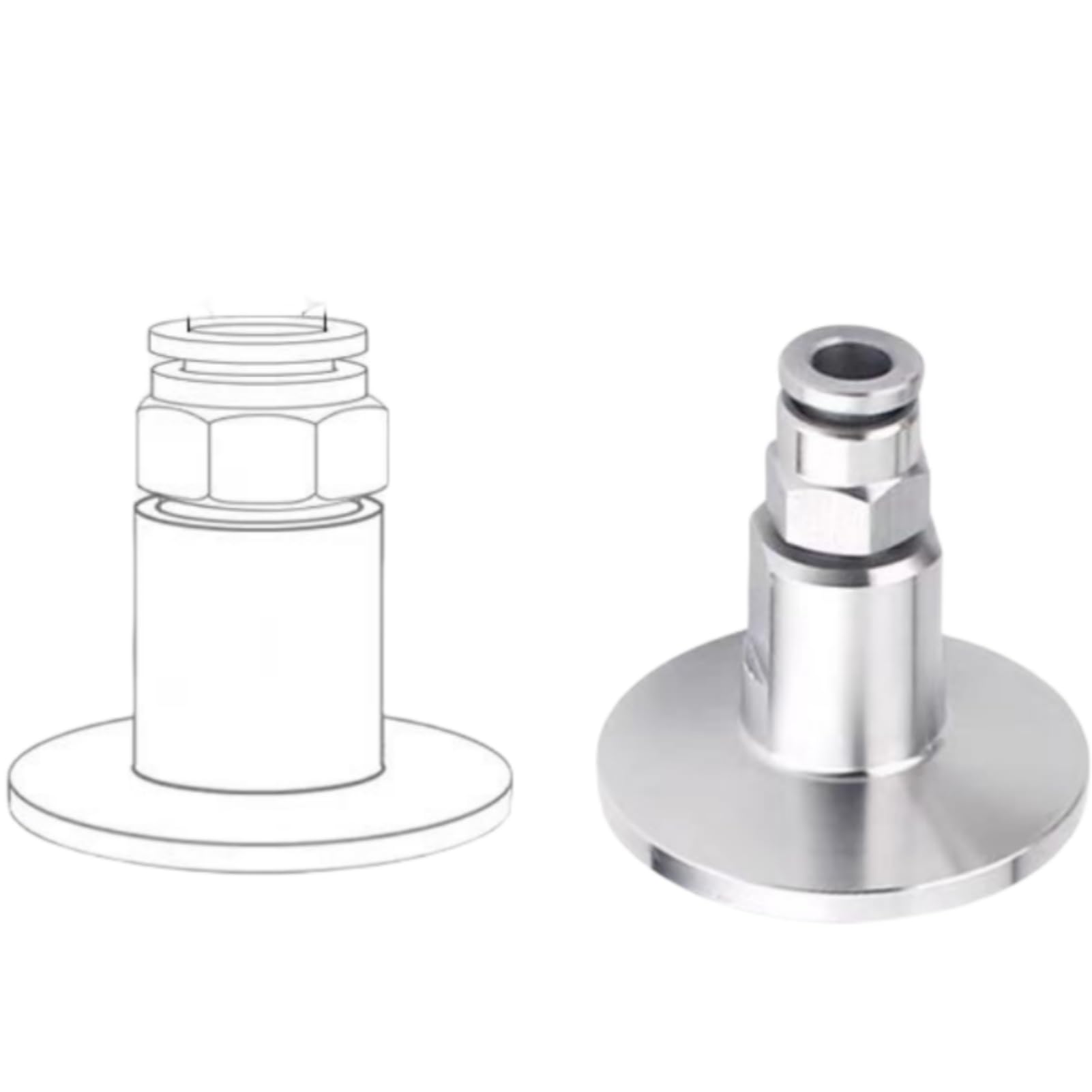 Abrazadera triple de acero inoxidable 304 a conector rápido de vacío KF25 de 14mm, 1 unidad(KF16-12mm)
