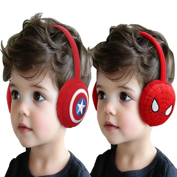 (Pack of 2) Kids Winter Earmuff for age 3-12 Years Fun Winter Ear...