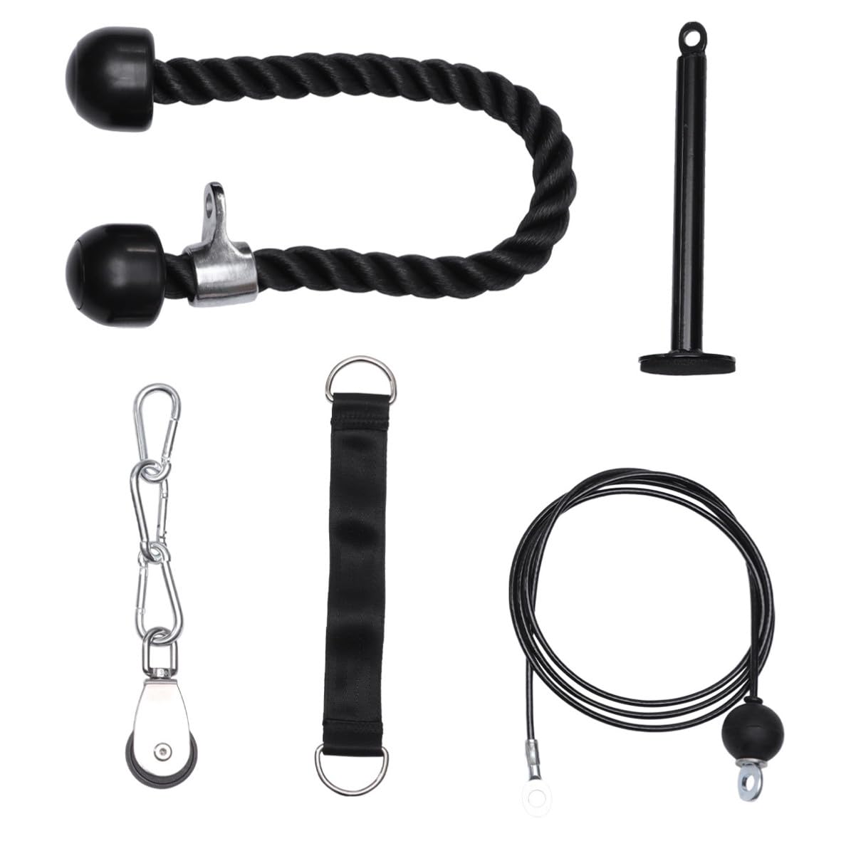 Kit per Allenamento Braccia e Portatile Puleggia in Metallo, Facile da Installare per Esercizi Tricipiti a Casa o Palestra