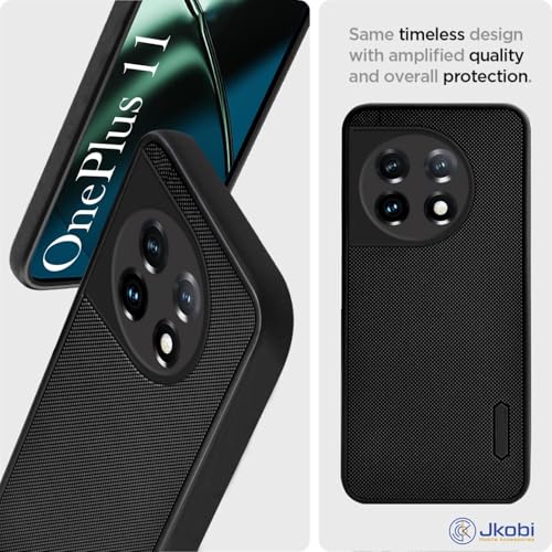 Image of Jkobi Back Case Cover for OnePlus 11 5G (Textured Grip Design | Camera Protetion | Slim and Light Weight | Soft Touch and Feel | Black)