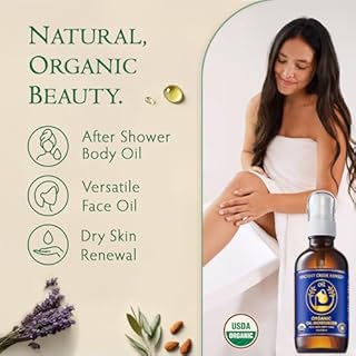 Ancient Greek Remedy Body Oil - Organic After Shower Face Oil & Body Moisturizer for Dry Skin - Almond, Jojoba, Olive, Lavender, Vitamin E Oils - Natural Clean Facial Skincare for Women & Men 4 oz