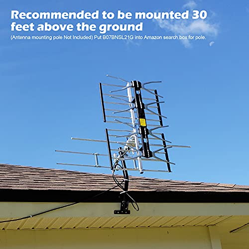 Pbd Outdoor Digital Hdtv Antenna With High Gain And Low Noise Amplifier, 40Ft Rg6 Coaxial Cable, 2 Way Splitter, 150 Miles Range, Uhf And Vhf, Easy Installation - Upgraded Version #TOP7
