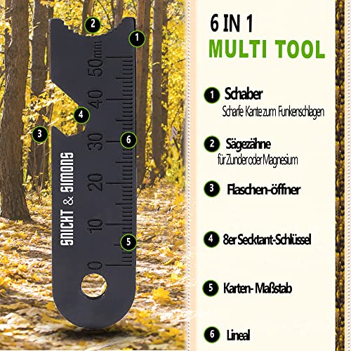 SNICHT & SIMONS Feuerstahl | Magnesium Feuerstein + Paracord Set (Gelb/Blau) + Karabiner | Extrem Starker Funkenflug bei… - Image 4