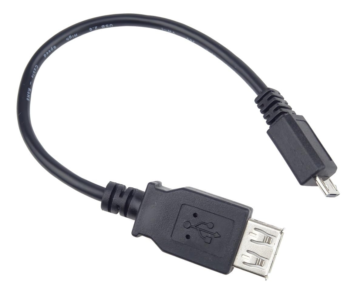 PremiumCord Kabel Przejściowy USB (Żeński/Męski), USB Typu A Żeński na Typ Micro Męski, Wysoka Prędkość 480 mbit/s, Czarny, 20 cm, OTG