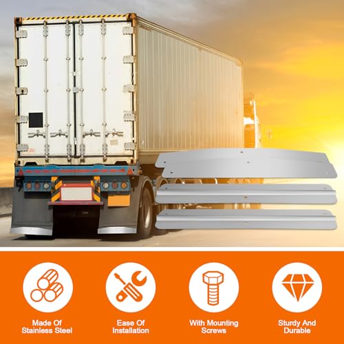 Image of Heavy Duty Mud Flap Weights Universal Pair with Backing Plate | 24 Inch Length, Mirrored Design, Includes Install Screws, for Semi Trucks