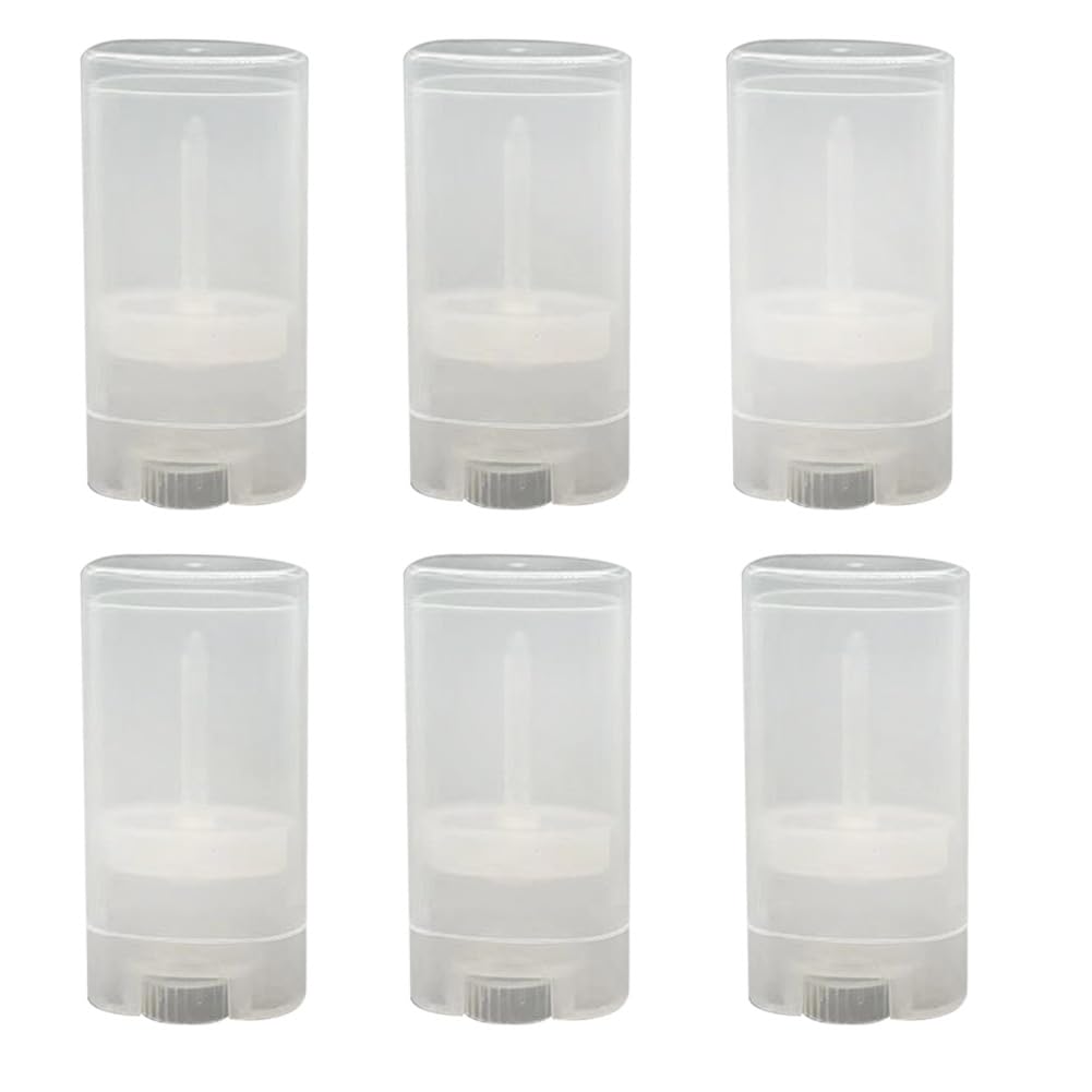 LJJCSFF 6 Pcs 15ml Oval Lip Balm Tubes Refillable Deodorant Stick Clear Deodorant Containers Empty Deodorant Tubes for DIY Lipstick