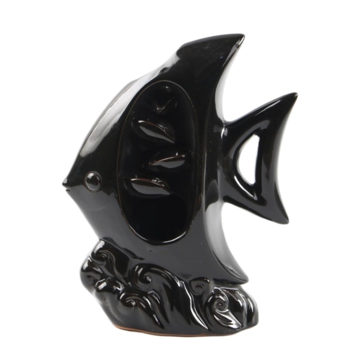 Incense Holder,Creative Backflow Ceramic Incense Burner Home Creative Decoration Ornaments Elegant(Black)