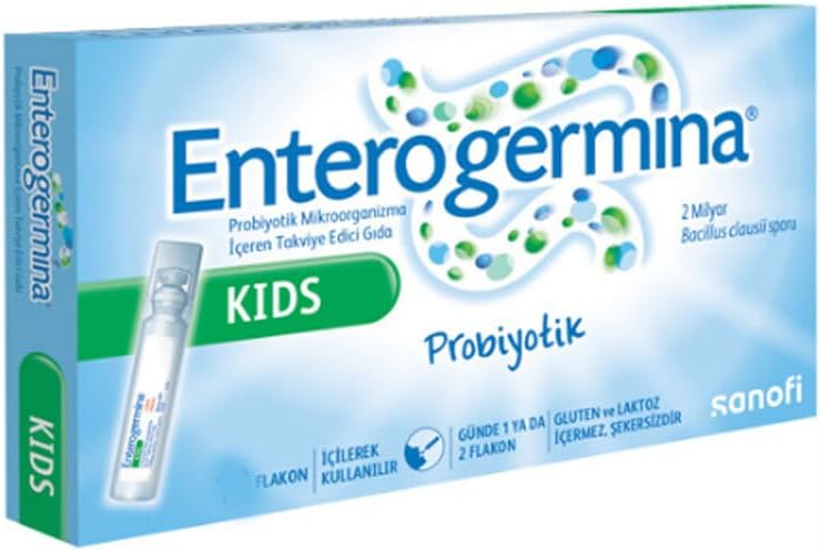 Enterogermina - Probiótico para niños, 2 mil millones de UFC0.2 fl oz, 10 unidades