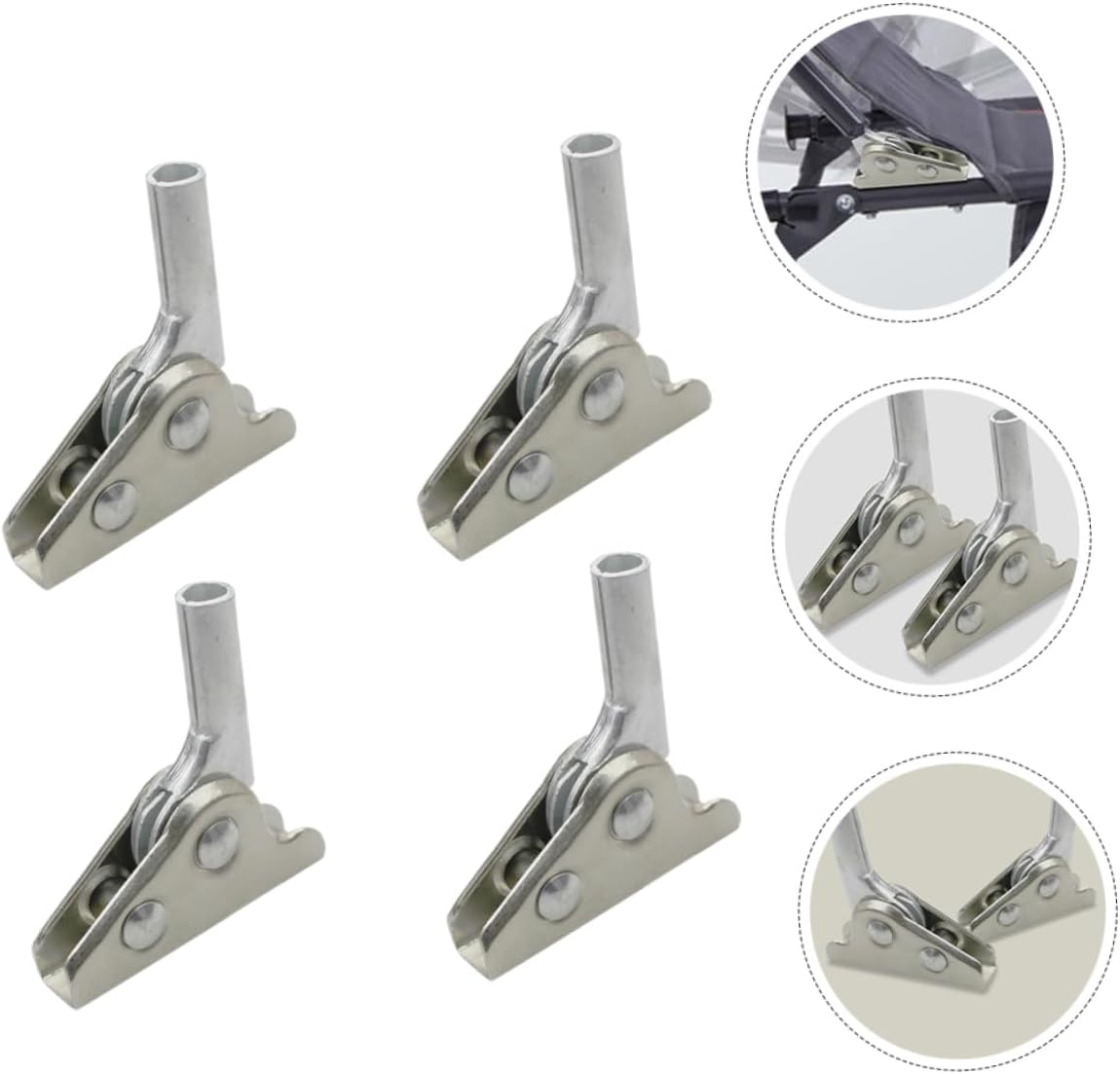 Homoyoyo 4pcs Adjustable Folding Hinges for Beach Chairs and Furniture Multi-Angle Connectors Lightweight Brackets for and Transport