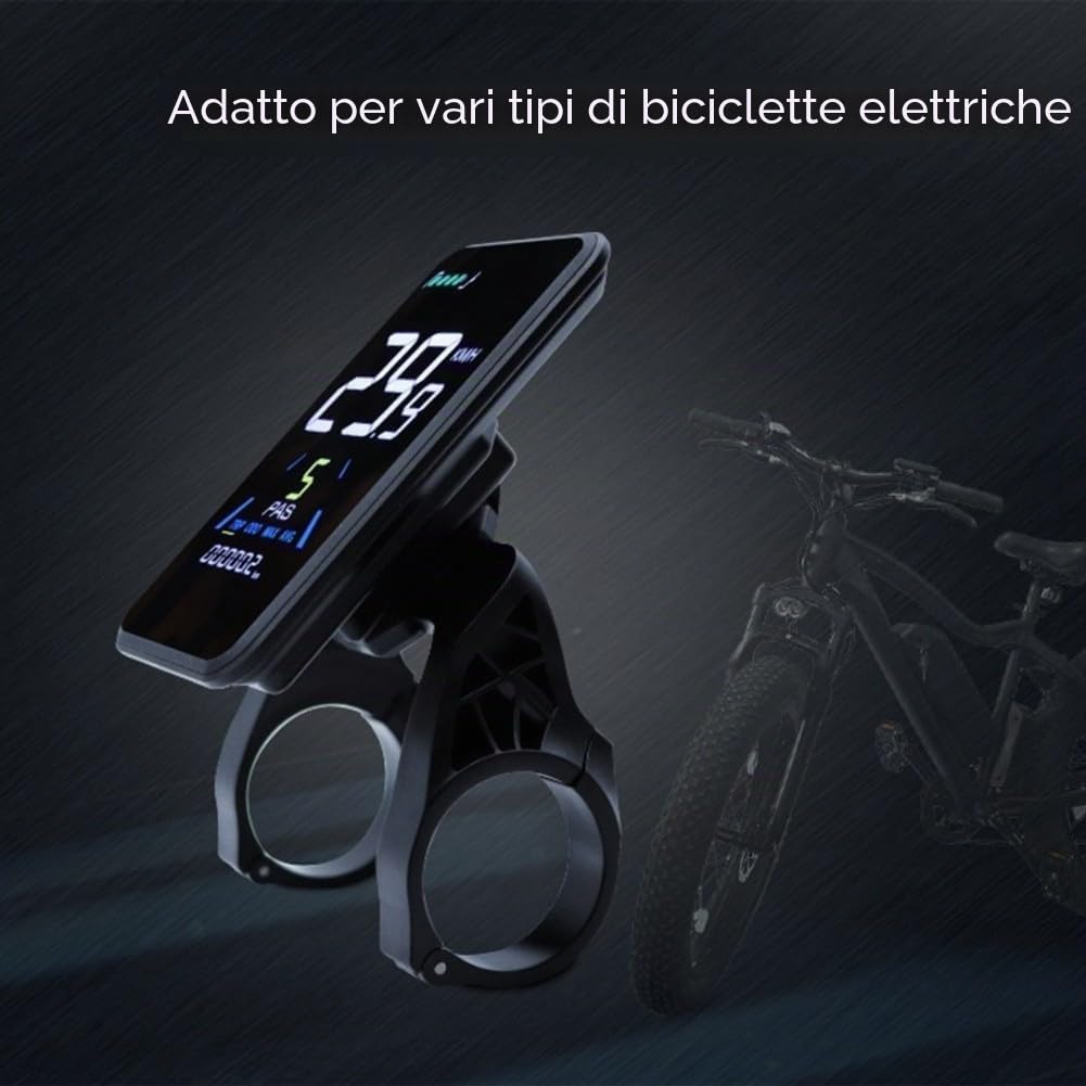 Schermi di visualizzazione LCD per bici elettrica NC-81F Impermeabile Dashboard Computer Pannello bici elettrica Cruscotto Mountain Bike Computer Velocità Cadenza Monitor