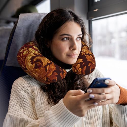 Almohada de viaje con patrón damasco negra miniatura 6
