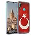 Produktbild kwmobile Hülle kompatibel mit Huawei P Smart (2019) - Handyhülle - Handy Case Retro Flagge Türkei Weiß Rot