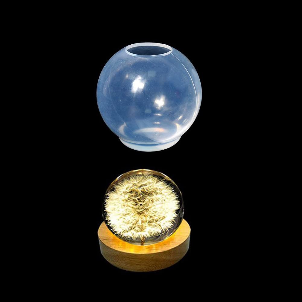 High Transparent Sphere One Piece No Polishing Resin Mold?3D Ball Night Light Mold for DIY Handmade Decoration (90mm)