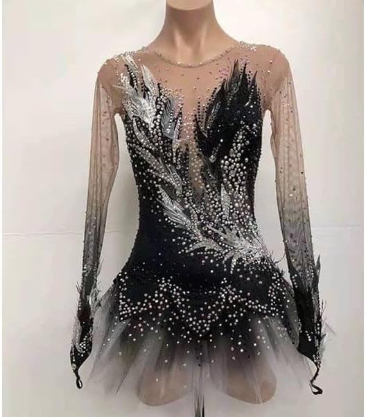 Women's Ice Figure Skating Competition Dress Long Sleeve Skating Costume Girls' Professional Gymnastics Leotards