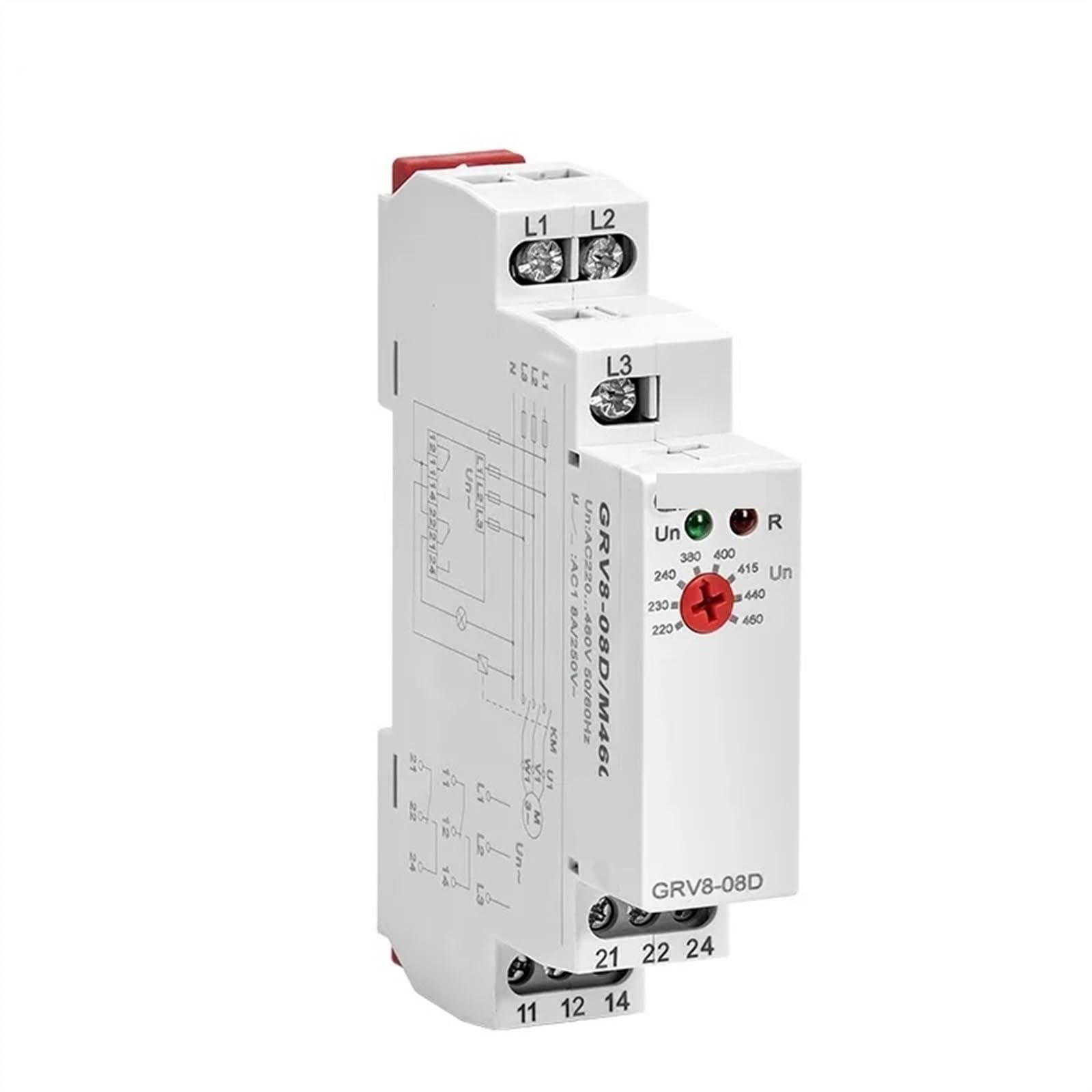 Relé de sobretensión y subtensión GRV8-08 Relé de control de asimetría de secuencia de fase y falla de fase 1 pieza(GRV8-08D M460)