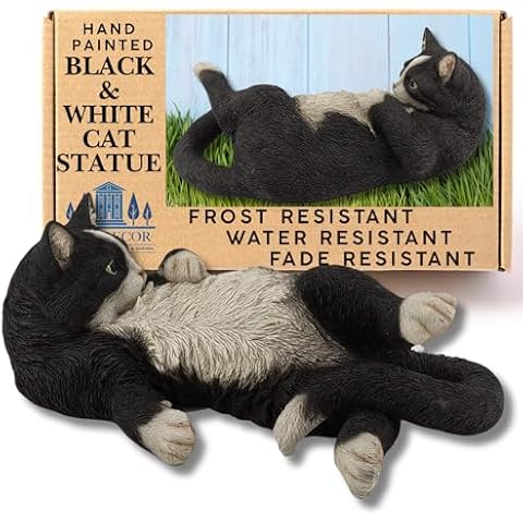 G&H Decor 38cm Black and White Cat Ornament Cover
