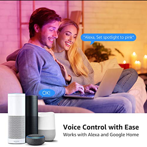 Lepro GU10 Smart Lamp RGBW, WLAN Alexa gloeilampen, Wifi LED-lampen, 4 stuks (4,5 W = 50 W, RGB en warm wit, dimbaar via… - Image 3