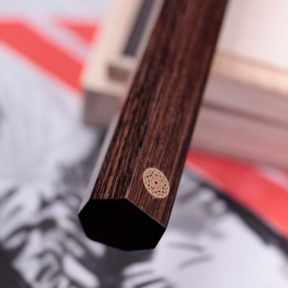 KIRITSUKE/SUJIHIKI-Cuchillo de cocina, cuchillo de carne, cuchillo multiusos y acero de polvo japonés SG2 & 62 capas de acero de Damasco y mango de madera de pakka de 7 esquinas, 240 mm